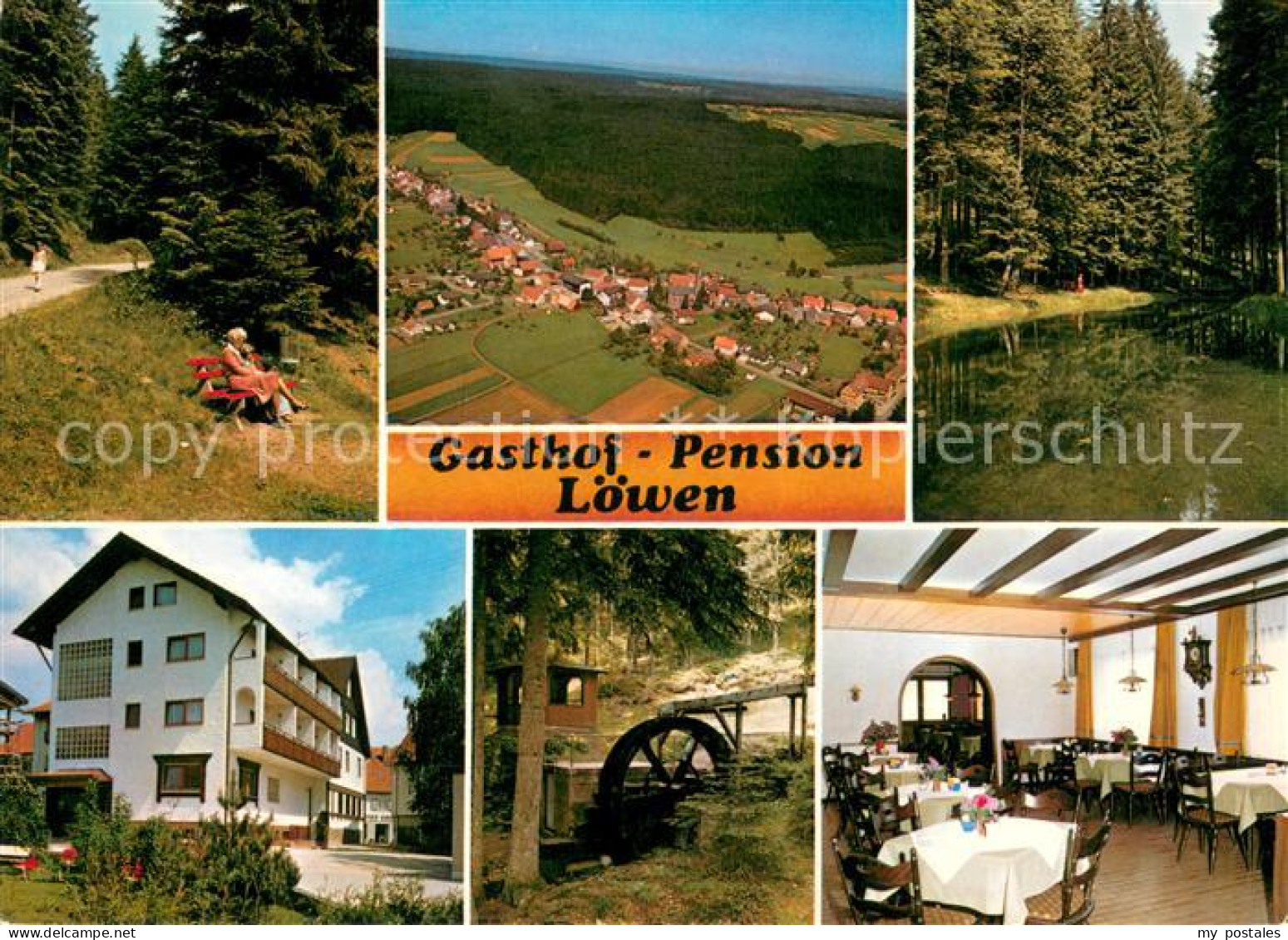 73664824 Simmersfeld Gasthof Pension Loewen Gaststube Muehlrad Waldweg Fliegerau - Other & Unclassified