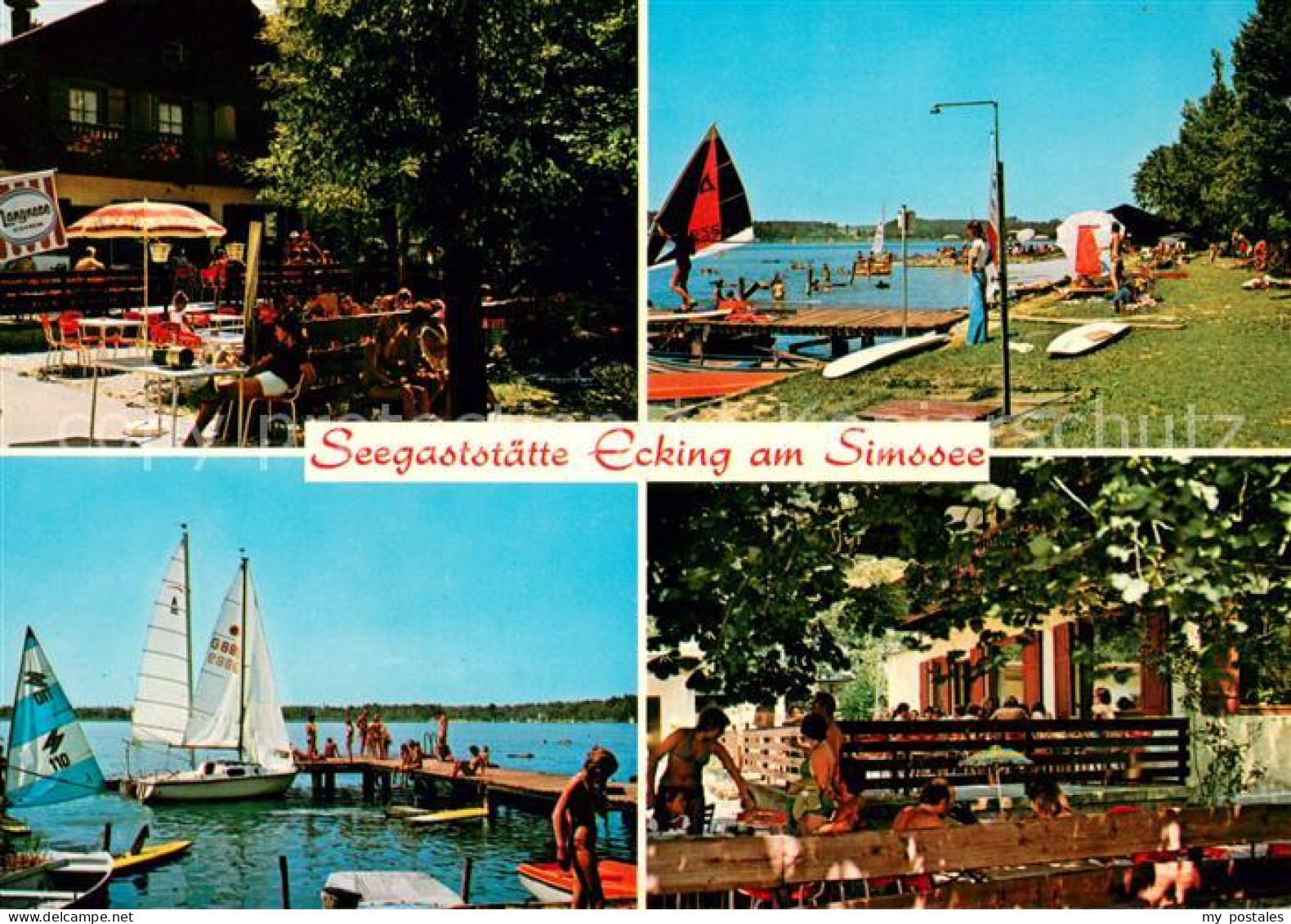 73664699 Neukirchen Simssee Seegaststaette Und Strandbad Ecking Strand Terrasse  - Autres & Non Classés