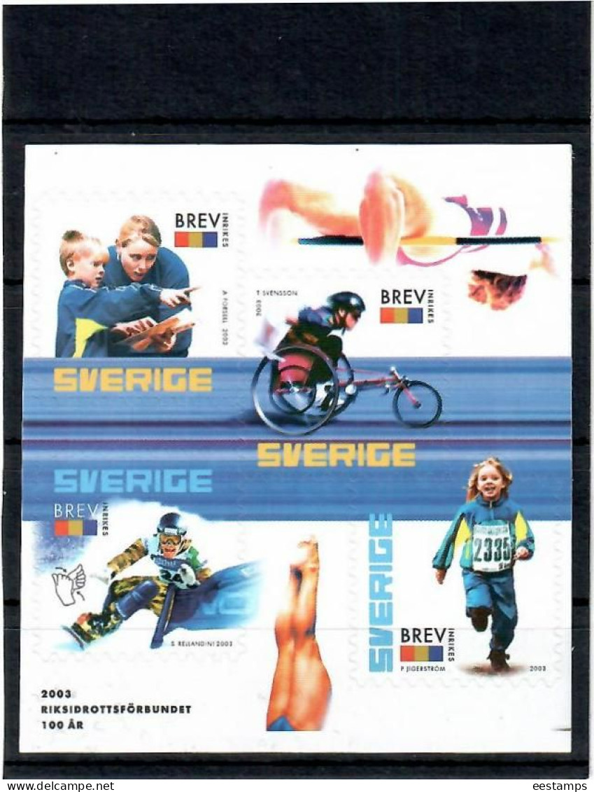 Sweden 2003 . Paralympic Games .  SWIMMING, ATHLETICS, CHILD, PEOPLE .4v. - Unused Stamps