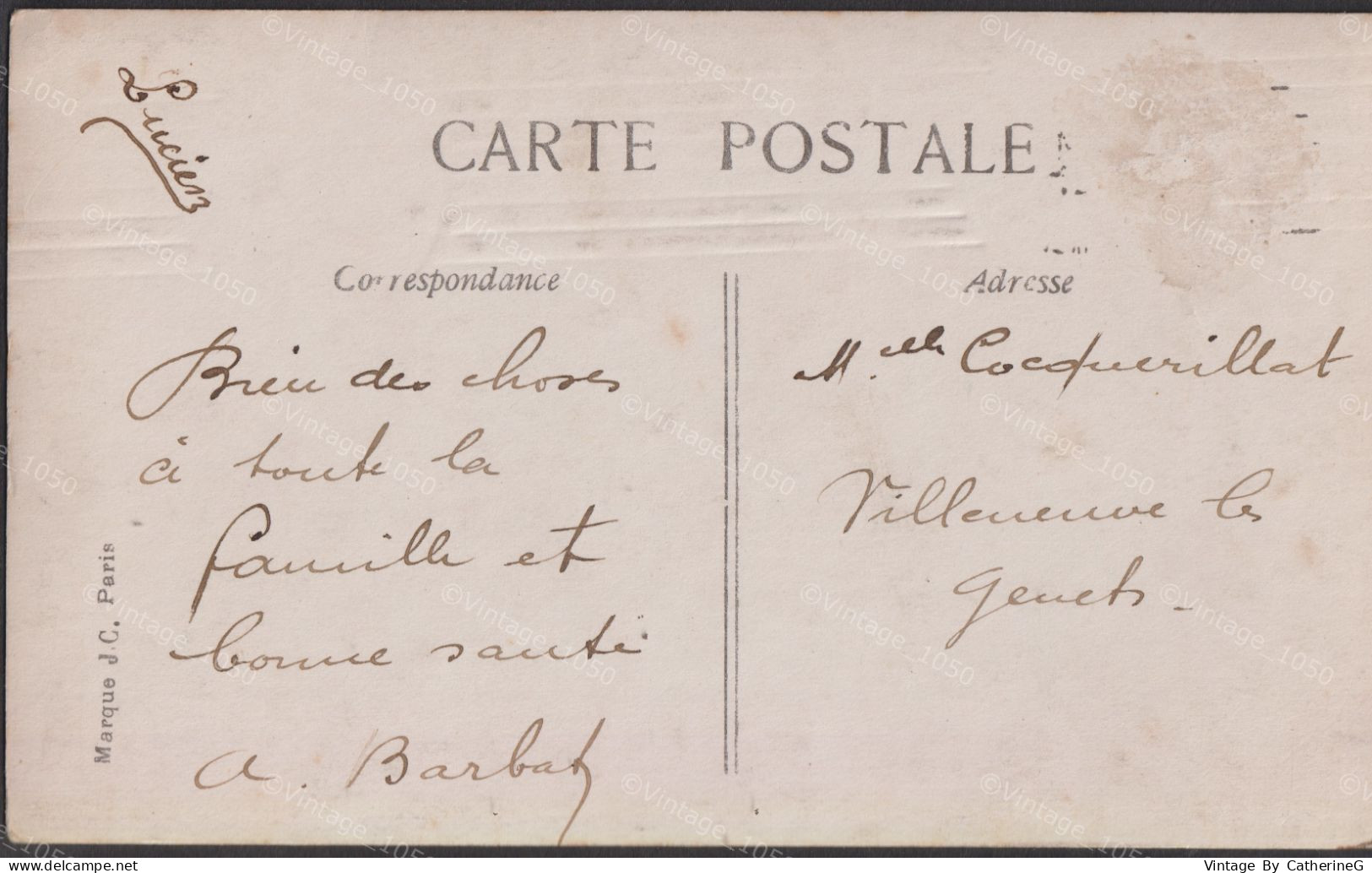 CPA MUGUET Porte-bonheur 1905 Carte  +/- 9x14cm #118031 - Andere & Zonder Classificatie