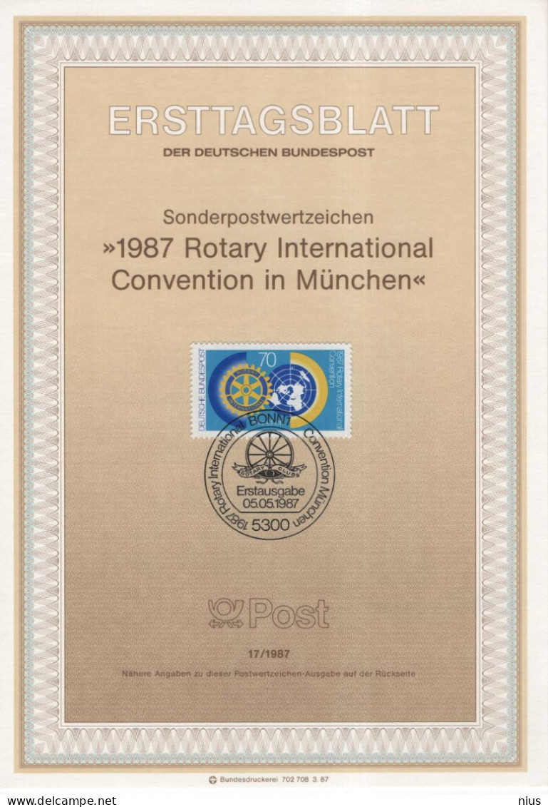 Germany Deutschland 1987-17 Rotary Clubs Club International Convention Munich München, Canceled In Bonn - 1981-1990