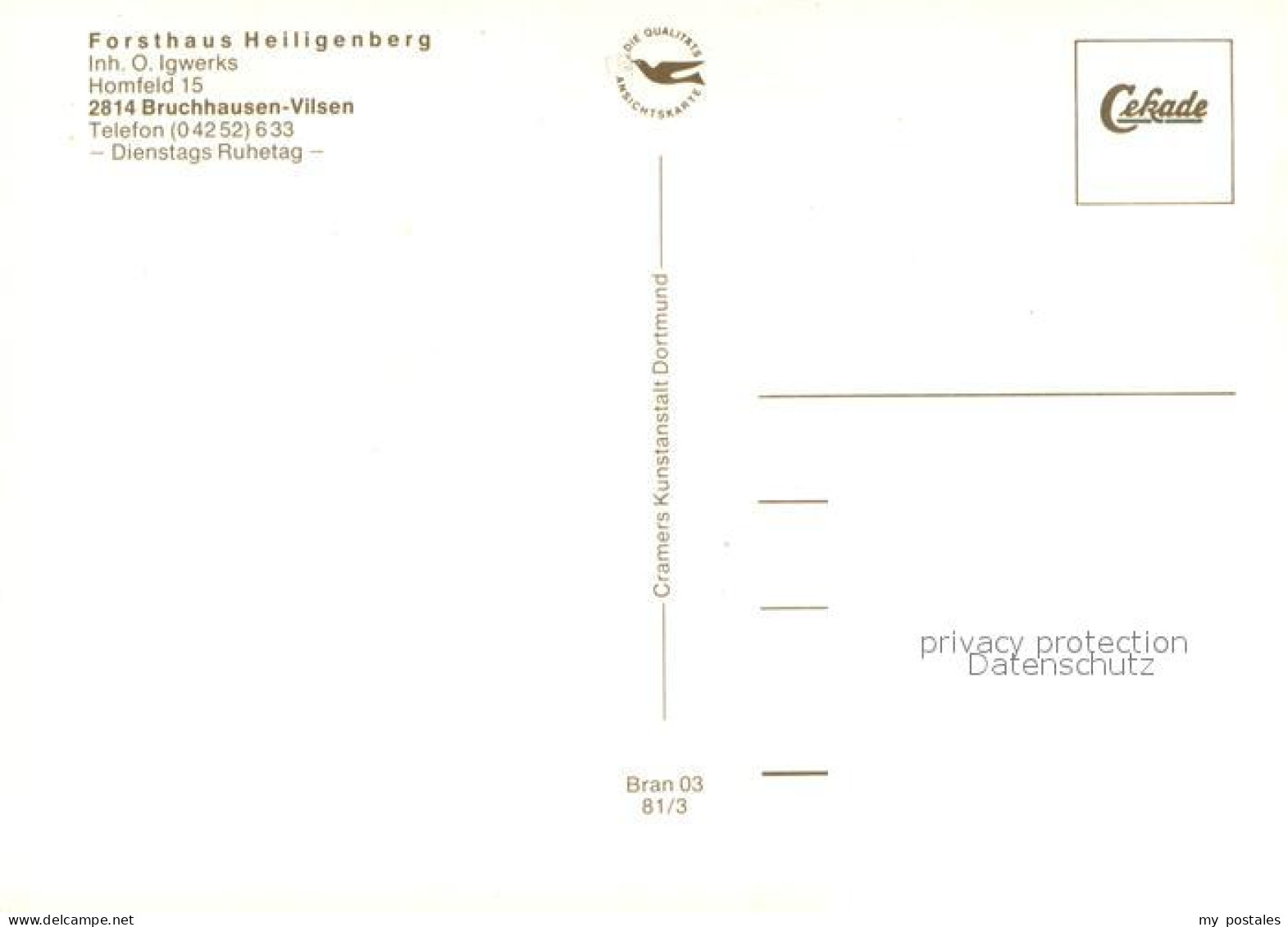 73664637 Bruchhausen-Vilsen Forsthaus Heiligenberg Bruchhausen-Vilsen - Autres & Non Classés