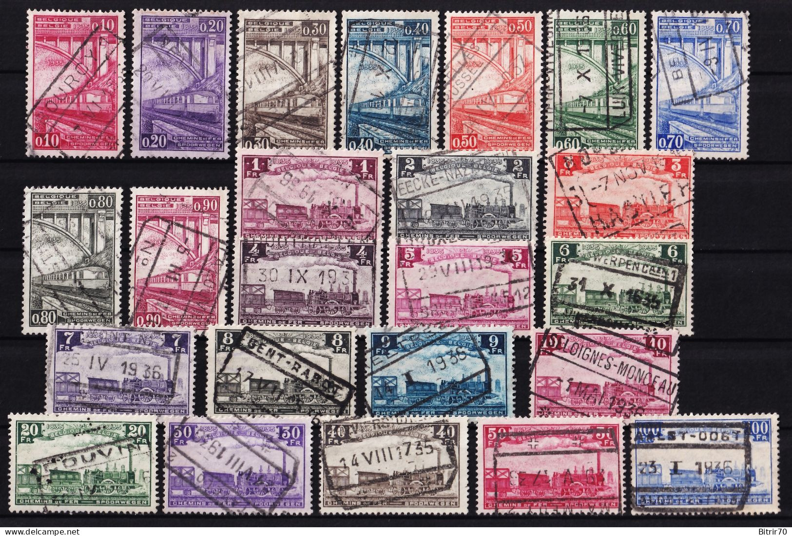 Belgica, 1935 Y&T. 178 / 201 - Afgestempeld