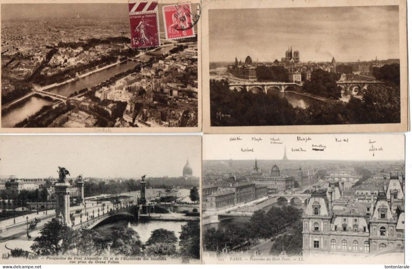 Lot De Douze Cartes Sur La  Seine Et Ses Ponts - The River Seine And Its Banks