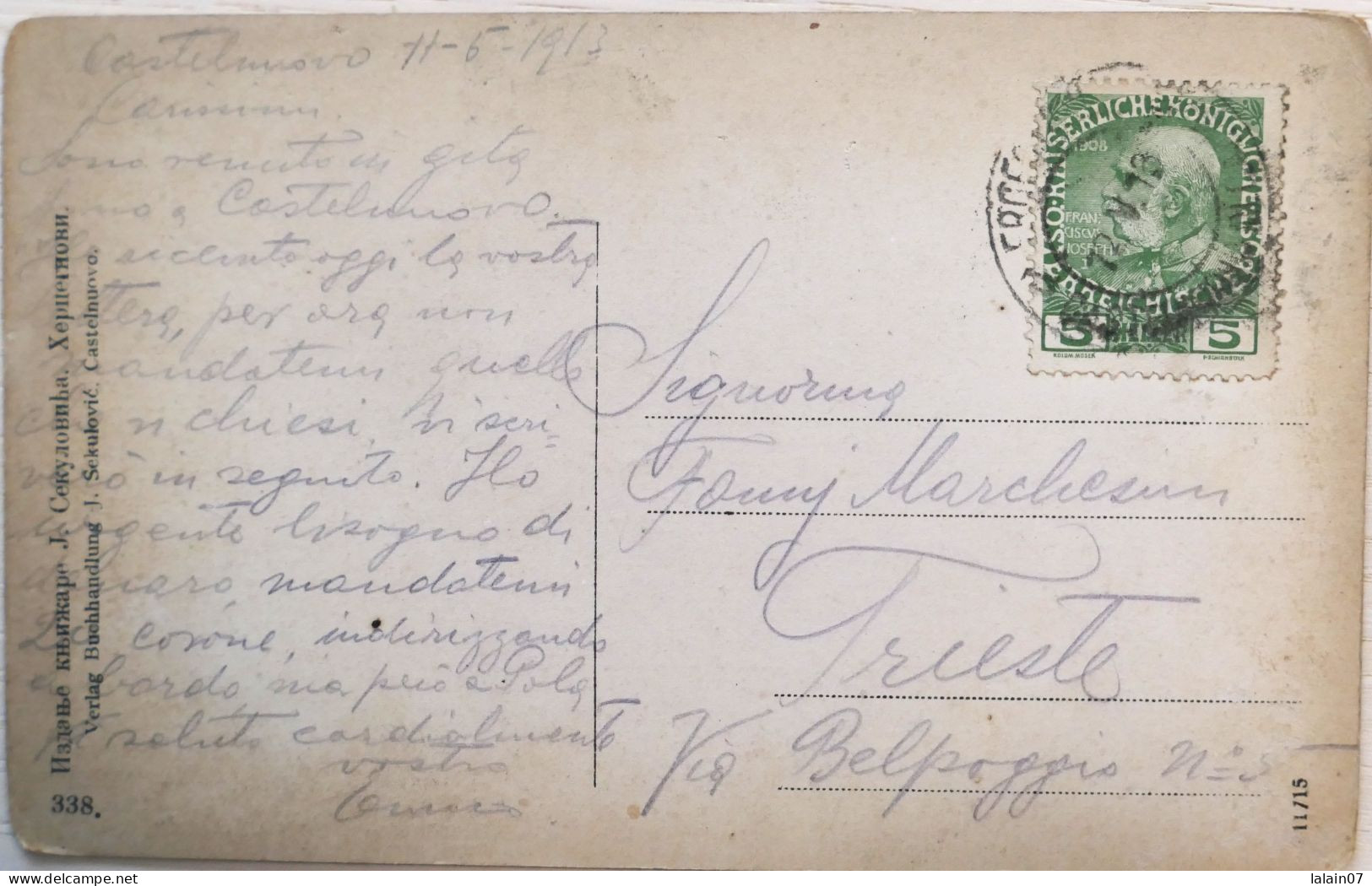 C. P. A. : MONTENEGRO : CASTELNUOVO, STADTTOR, Stamp Osterreich In 1913 - Montenegro