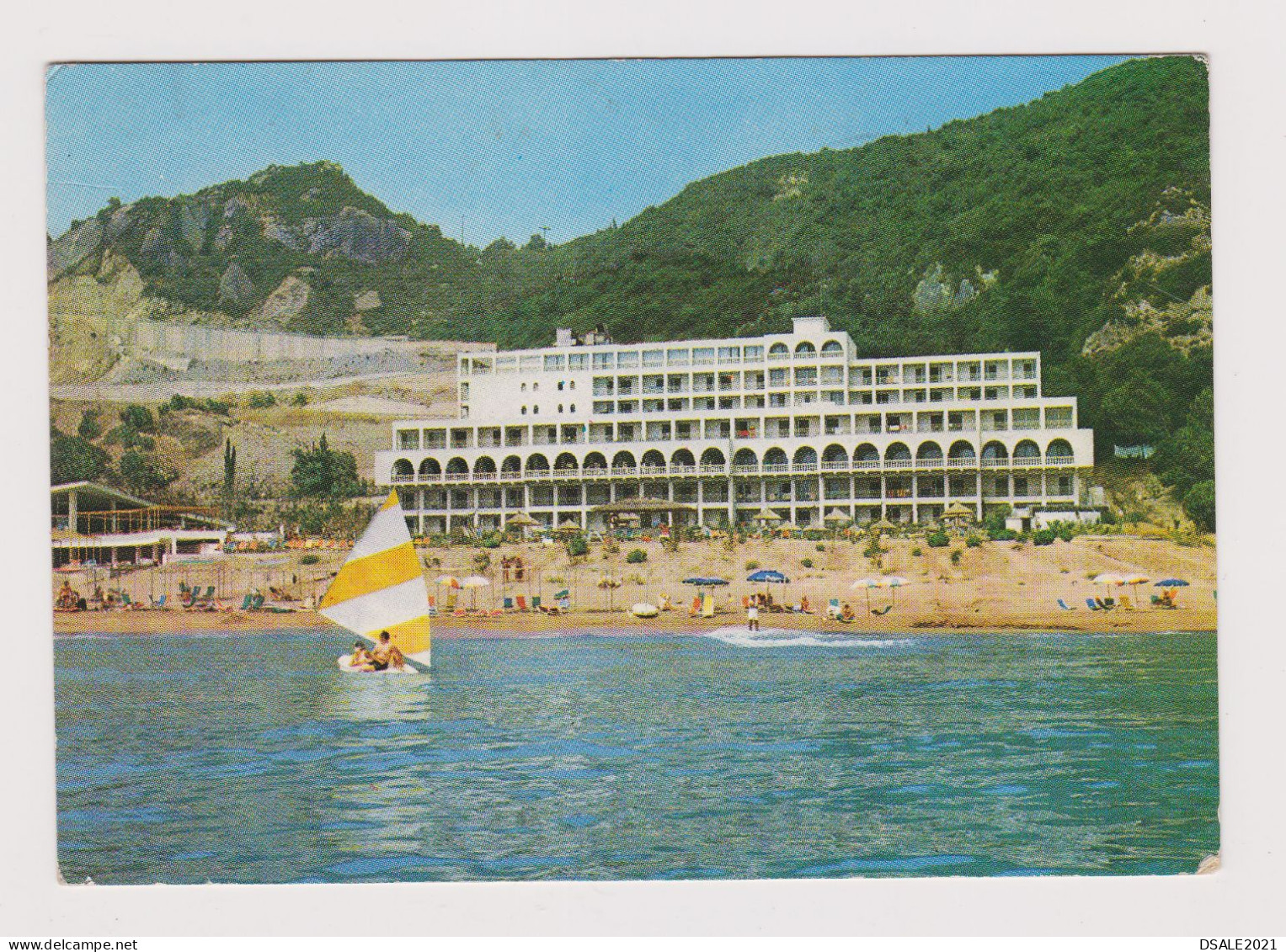 Greece Corfu Kerkyra-Κέρκυρα Grand Hotel CLYFADA View, Vintage Photo Postcard RPPc AK (68060) - Hotels & Restaurants