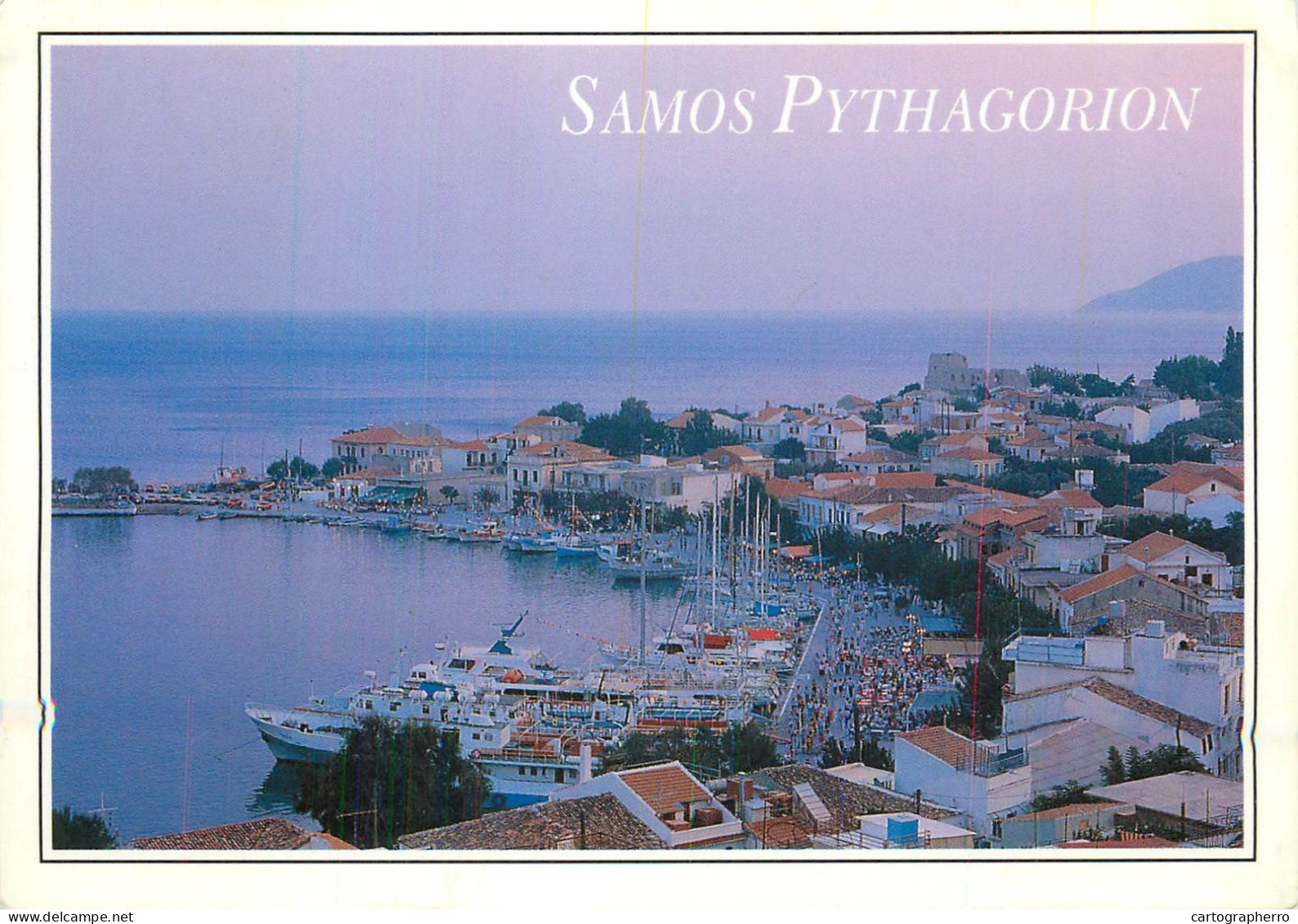 Navigation Sailing Vessels & Boats Themed Postcard Samos Pythagorion Harbour - Voiliers