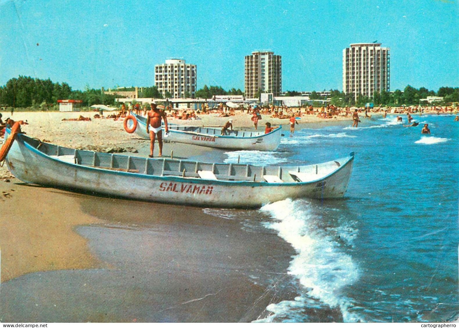 Navigation Sailing Vessels & Boats Themed Postcard Romania Venus Beach Life Boat - Voiliers