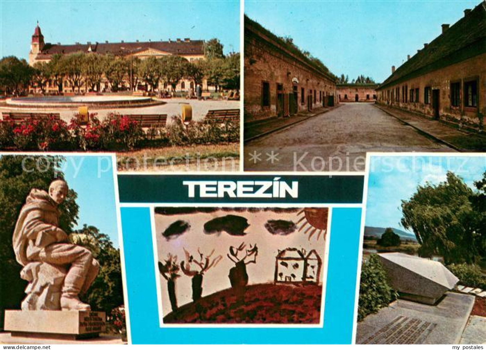 73663977 Terezin Marktplatz Befestigungsanlage Denkmal Gedenkstein Terezin - República Checa