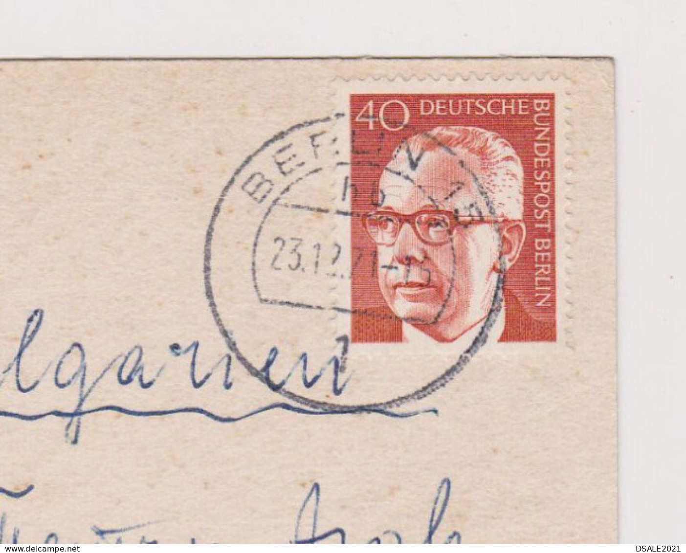 Germany Bundes BERLIN (West) Mi#364 (40Pf) Stamp Dr. Heinemann On Postcard 1970s Sent To Sofia-Bulgarien (741) - Lettres & Documents