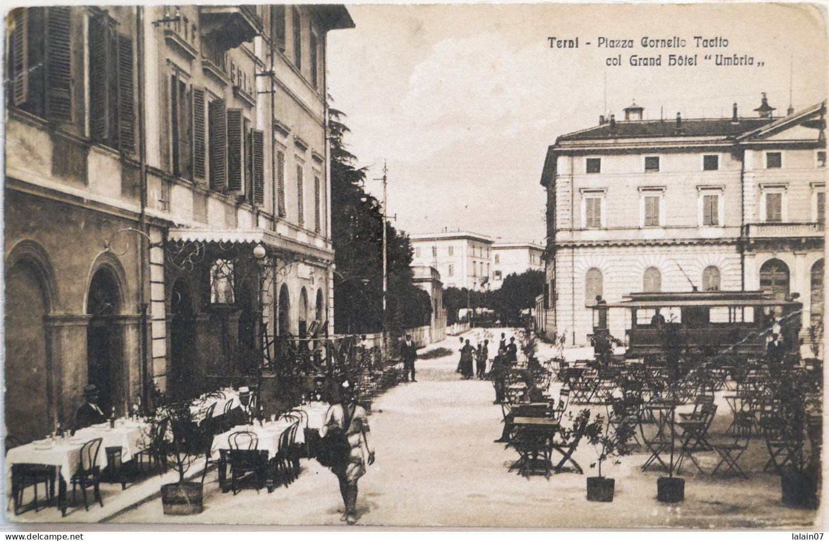 C. P. A. : Italia : Umbria : TERNI : Piazza Cornello Tacito, Col. Grand Hotel "Umbria", Timbres En 1921 - Terni