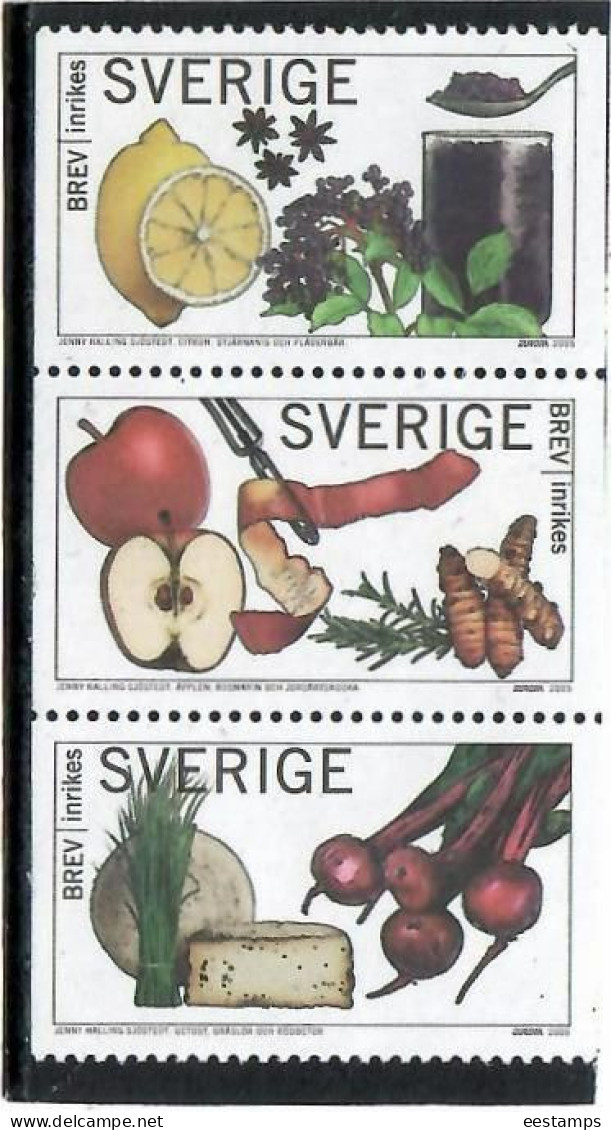 Sweden 2005 . Europa CEPT , Gastronomy . 3v. - Unused Stamps