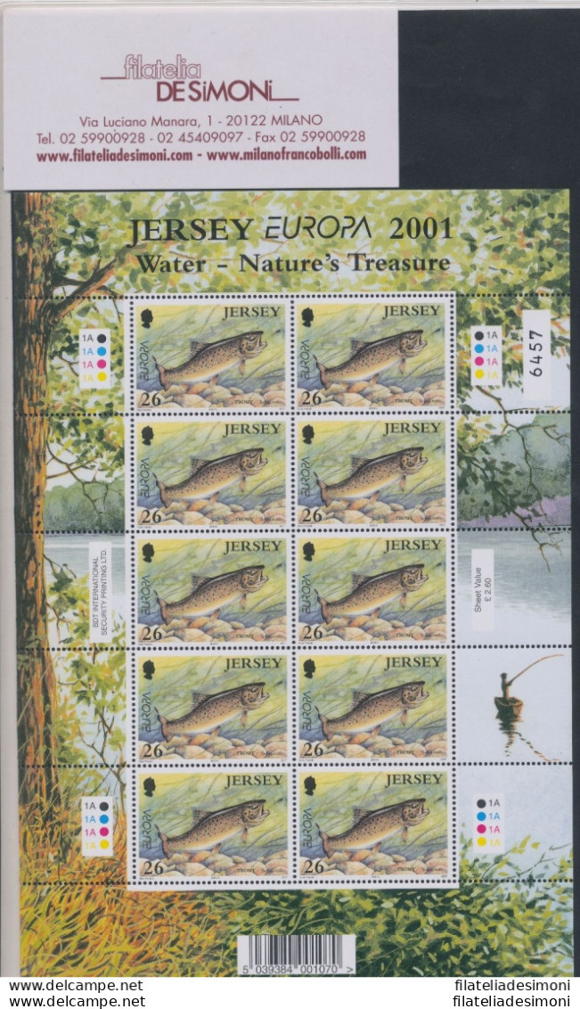 2001 EUROPA CEPT JERSEY 2 Minifogli &quot;Acqua&quot; MNH - Altri & Non Classificati