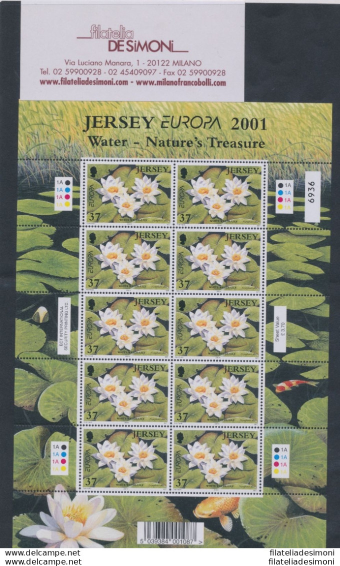 2001 EUROPA CEPT JERSEY 2 Minifogli &quot;Acqua&quot; MNH - Altri & Non Classificati