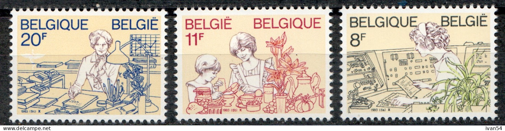 BELGIQUE : 2086-8 **  MNH – Femmes - Women - Vrouwen (1983) - Unused Stamps