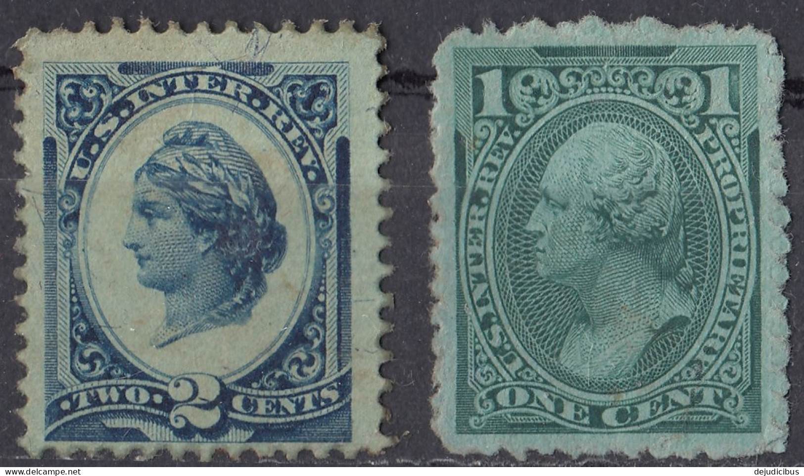 USA -  Lotto Di 2 Revenue Stamps: 2 Centesimi Parzialmente Gommato, 1 Centesimo Senza Gomma. - Altri & Non Classificati