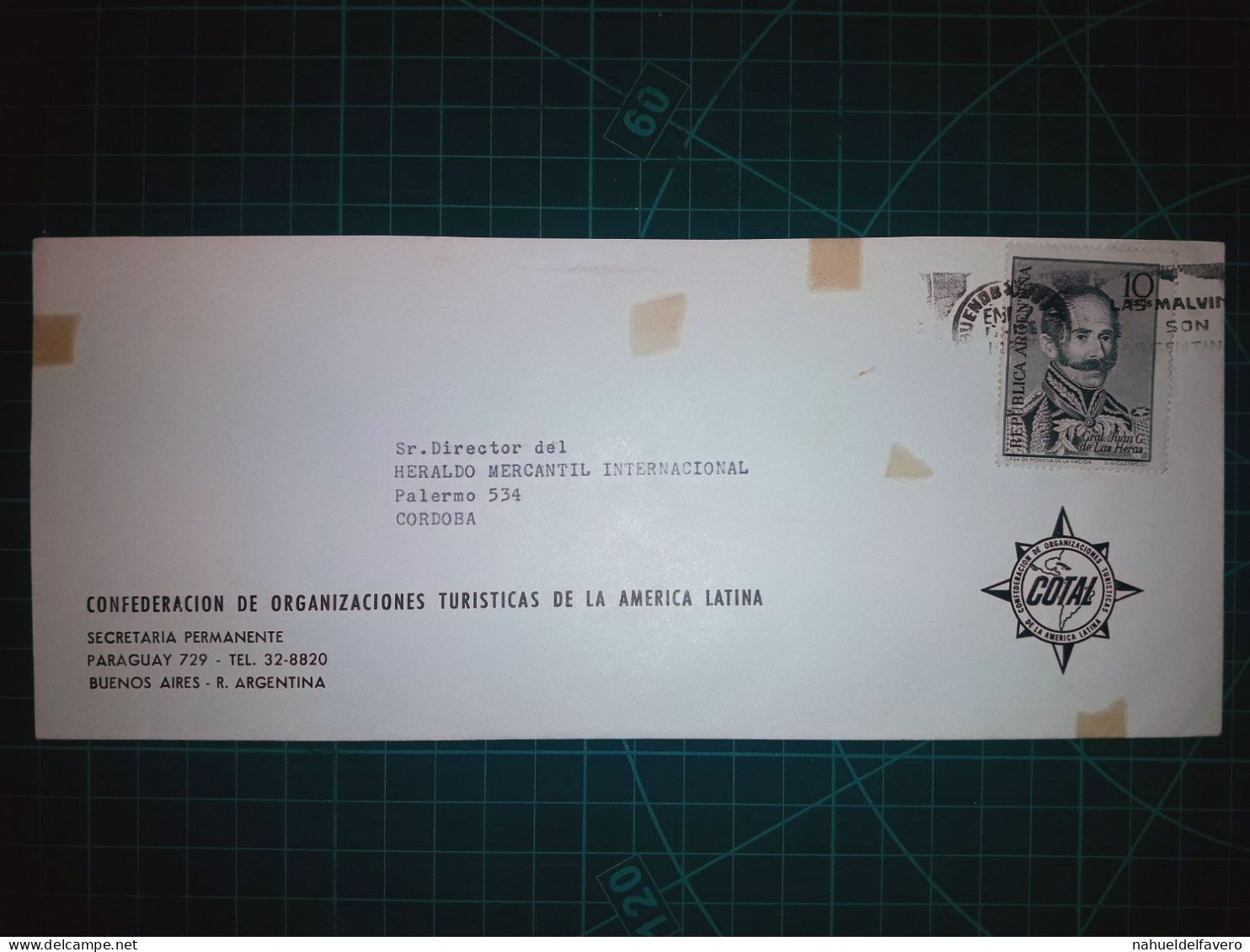 ARGENTINE; Enveloppe De "La Confédération Des Organisations Touristiques D'Amérique Latine". Avec Une Banderole Parlante - Usados