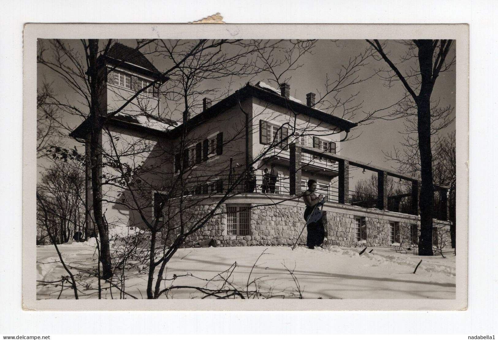 1935. KINGDOM OF YUGOSLAVIA,SERBIA,FRUSKA GORA,TOURIST HALL ON IRISKI VENAC,POSTCARD,USED,RED CROSS ADDITIONAL STAMP - Joegoslavië