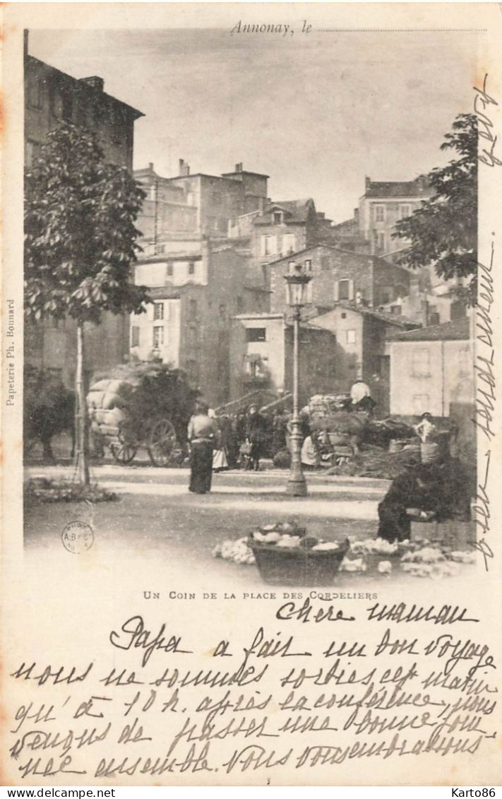 Annonay * 1901 * Un Coin De La Place Des Cordeliers * Marché - Annonay