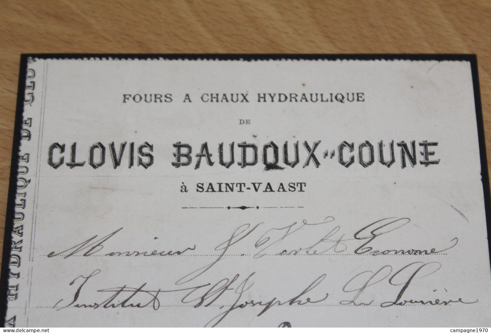 RARE ANCIEN DOC - SAINT VAAST ( BINCHE LA LOUVIERE ) - FOURS A CHAUX CLOVIS BAUDOUX COUNE - 1904 - 1900 – 1949