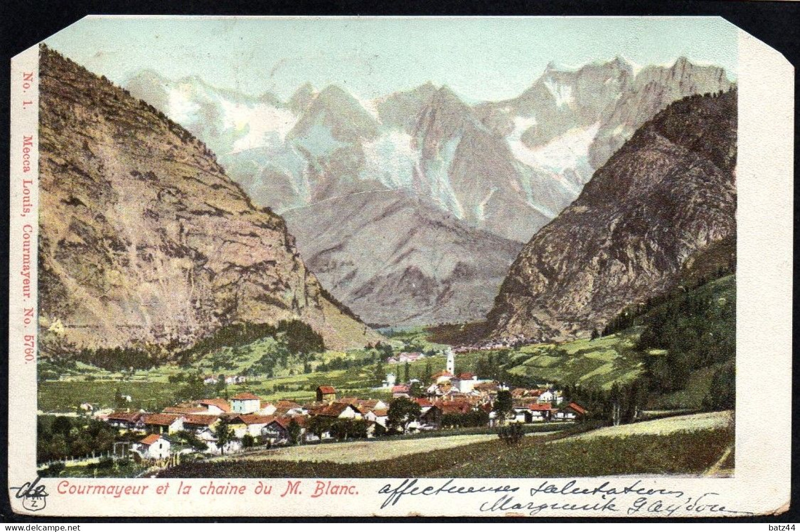N° 1 / 5760 Courmayeur Et La Chaîne Du Mont Blanc Circulée 11 08 1902 - Other & Unclassified