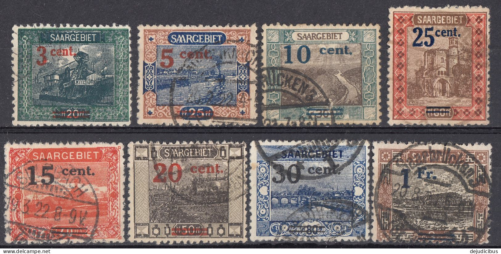 SAAR - SARRE - 1921 - Lotto Di 8 Valori Usati: Yvert 69/75 E 79. - Gebraucht