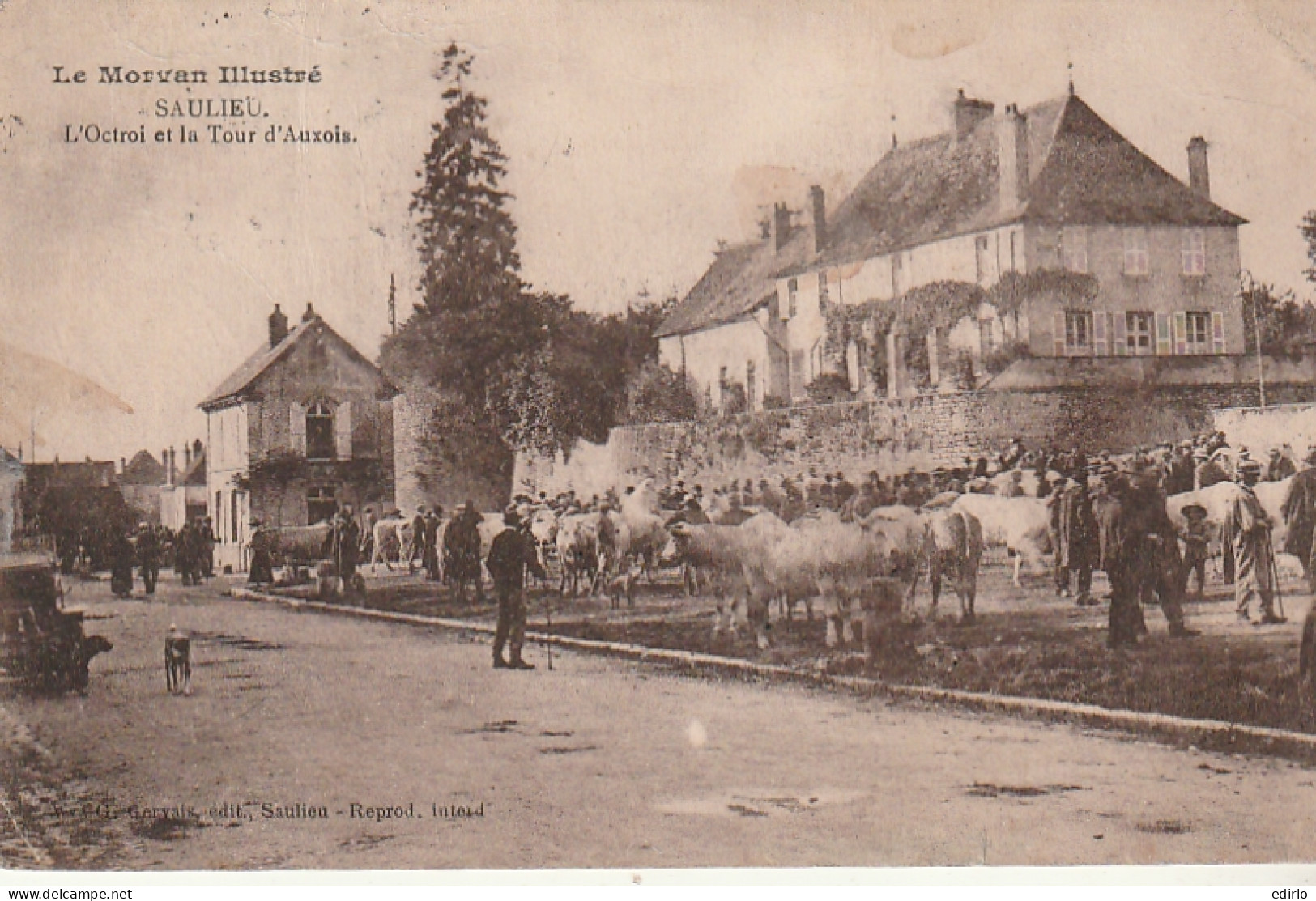 ***  21 *** SAULIEU  L'octroi Et La Tour D'Auxois TB Timbrée  - Saulieu