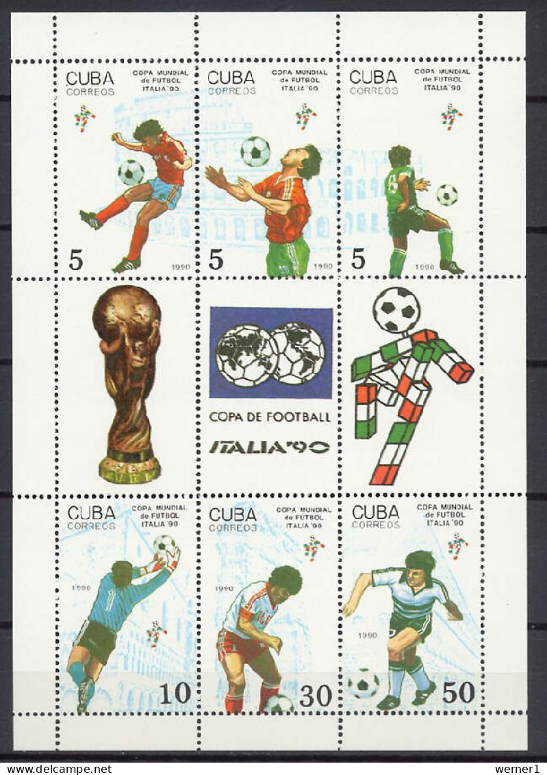 Cuba 1990 Football Soccer World Cup Sheetlet MNH - 1990 – Italy