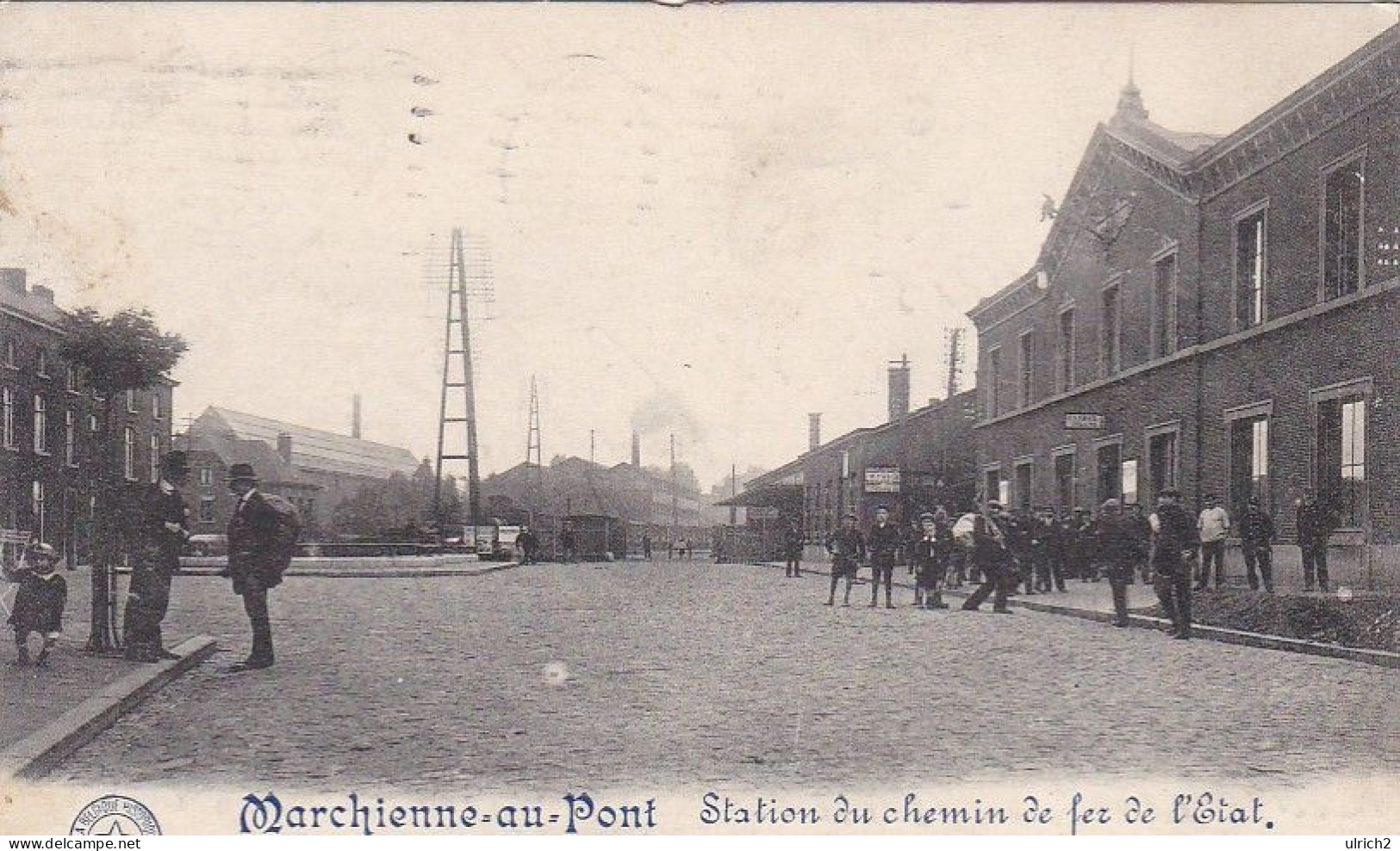 AK Marchienne-au-Pont - Station Du Chemin De Fer De L'Etat - Feldpost 1915  (69041) - Charleroi