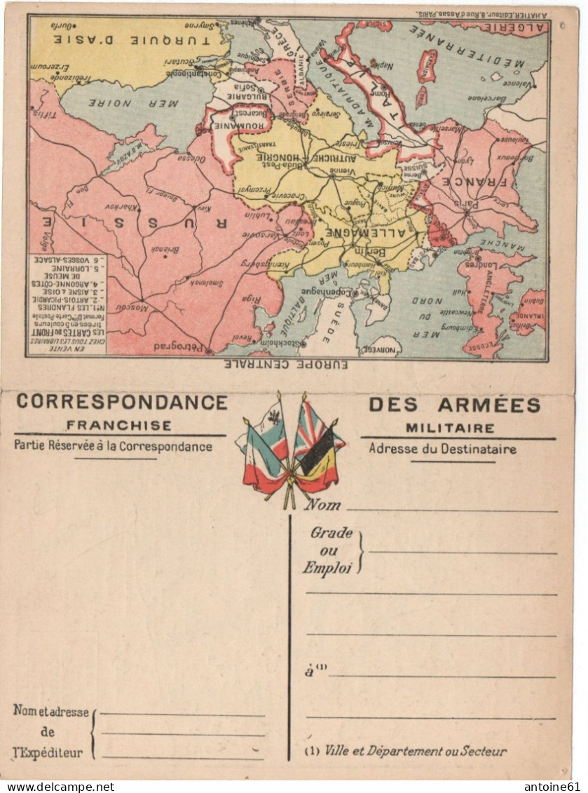 CPA Double Guerre 14-18 Les Cartes Du Front  Franchise Militaire - Lot De 8 Cpa No : 1 à 8 - War 1914-18