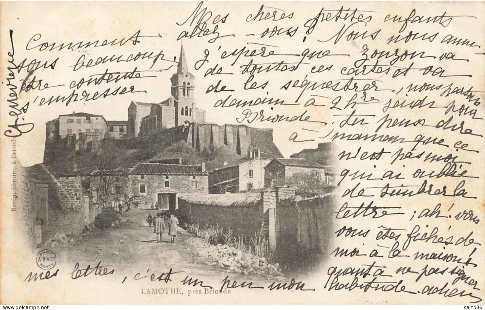 Lamothe , Près Brioude * 1902 * Le Village * Villageois - Autres & Non Classés
