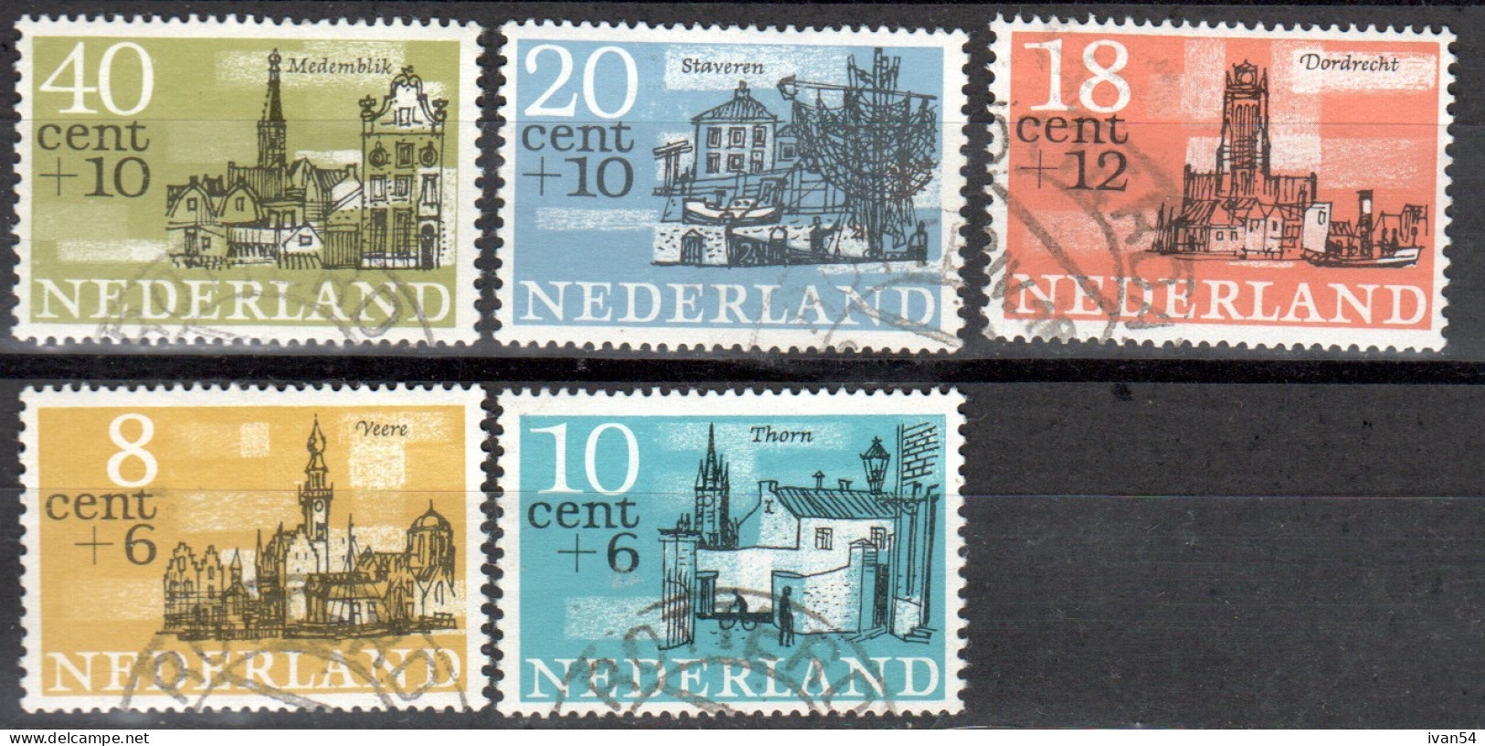 NEDERLAND: 817-21 (0) - Steden - Villes - Cities 1965 - Oblitérés