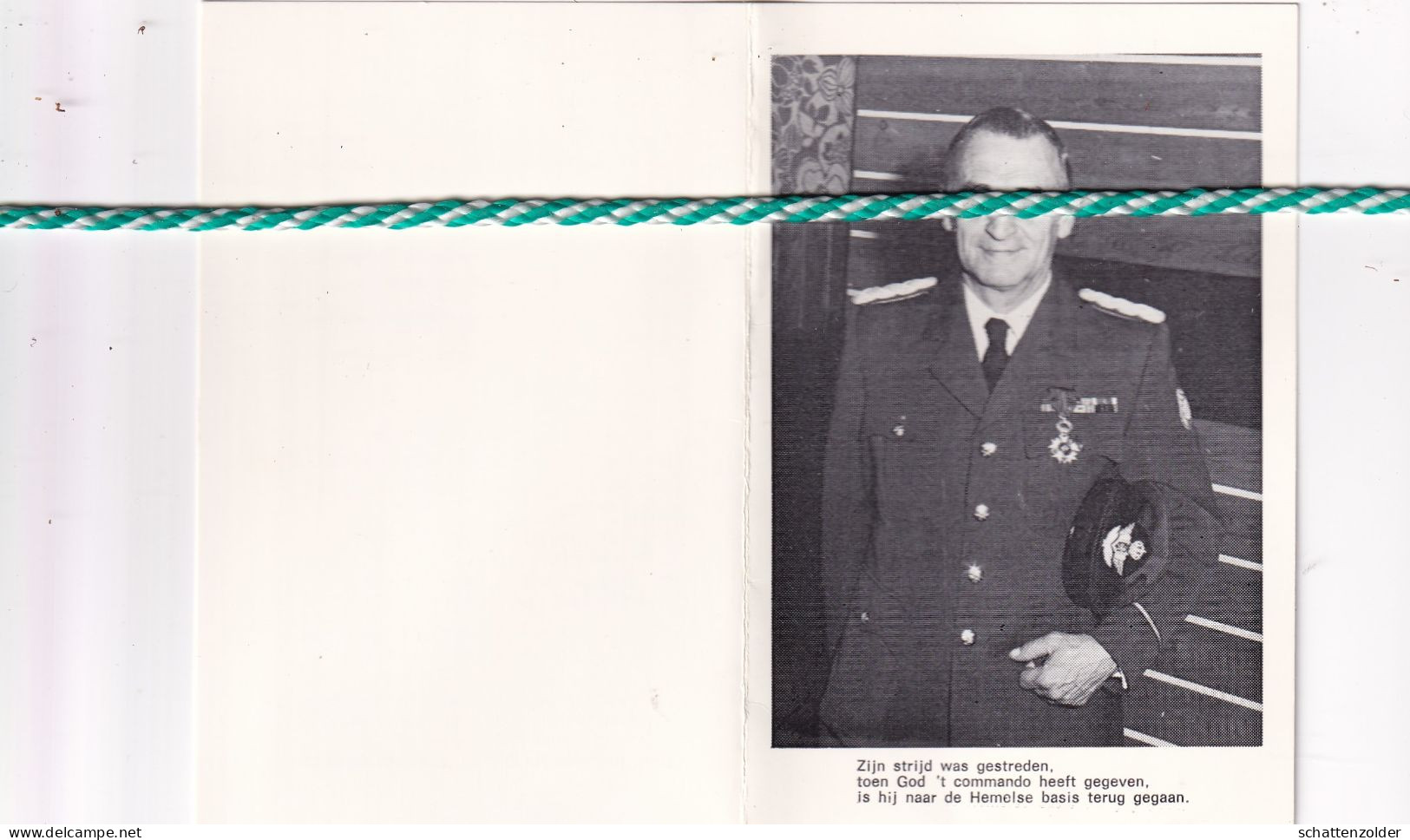 Alfons Wieme-Devisscher, Lovendegem 1925, Jette 1994; Oud-strijder 40-45, Geheim Leger Sector Eeklo; Foto - Obituary Notices