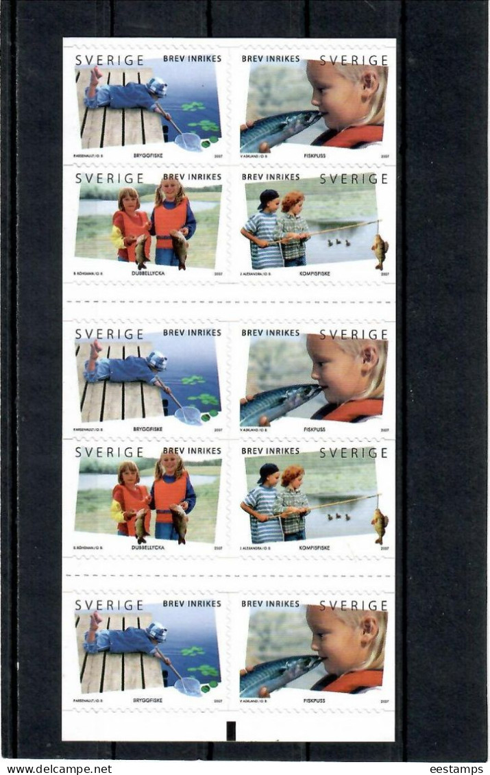 Sweden 2007 . Children Fishing . Booklet - Ongebruikt