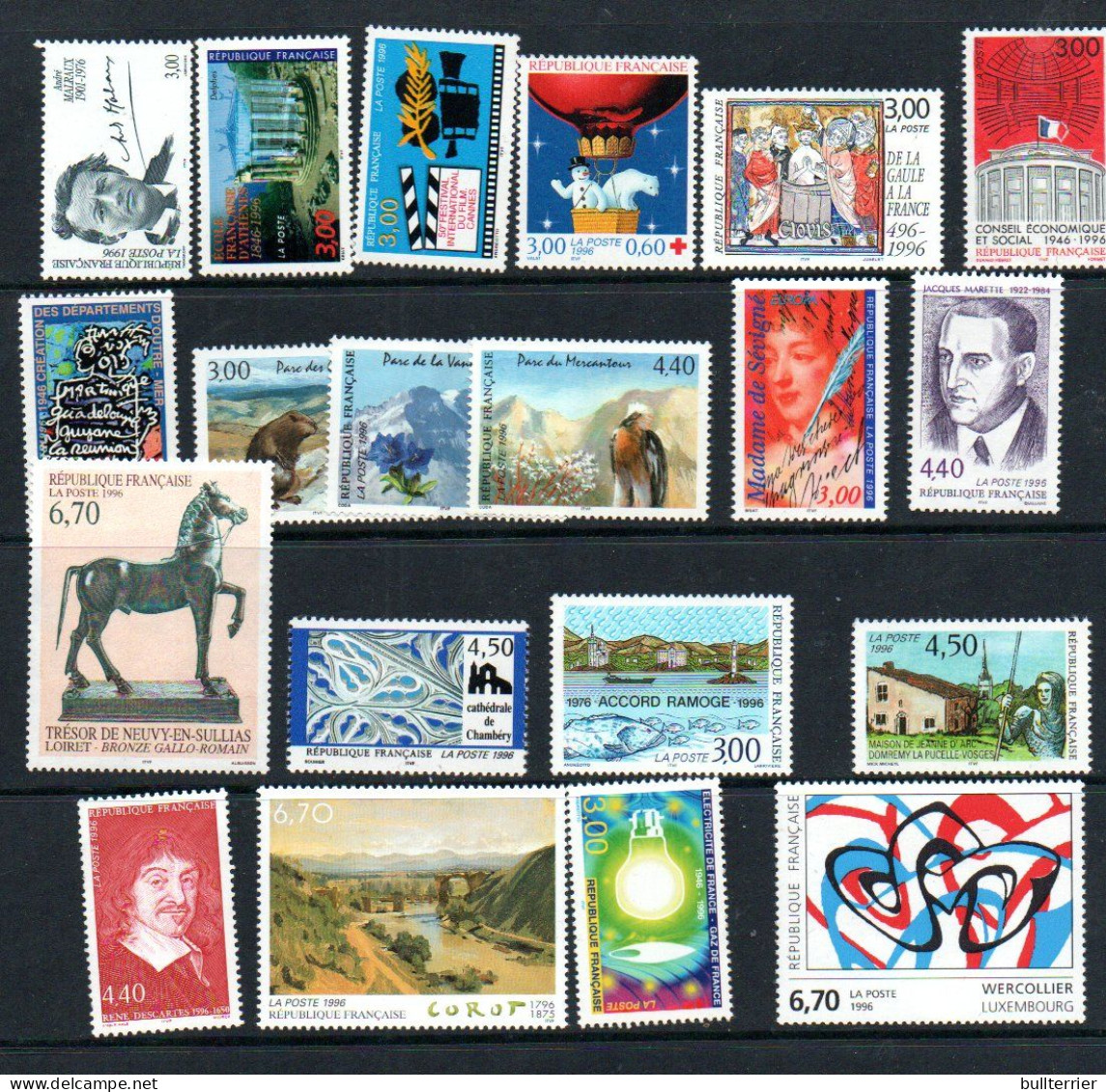 FRANCE - 1996 - Various Issues IncNational Parks  MNH Stamps  , SG CAT £58 - Ungebraucht