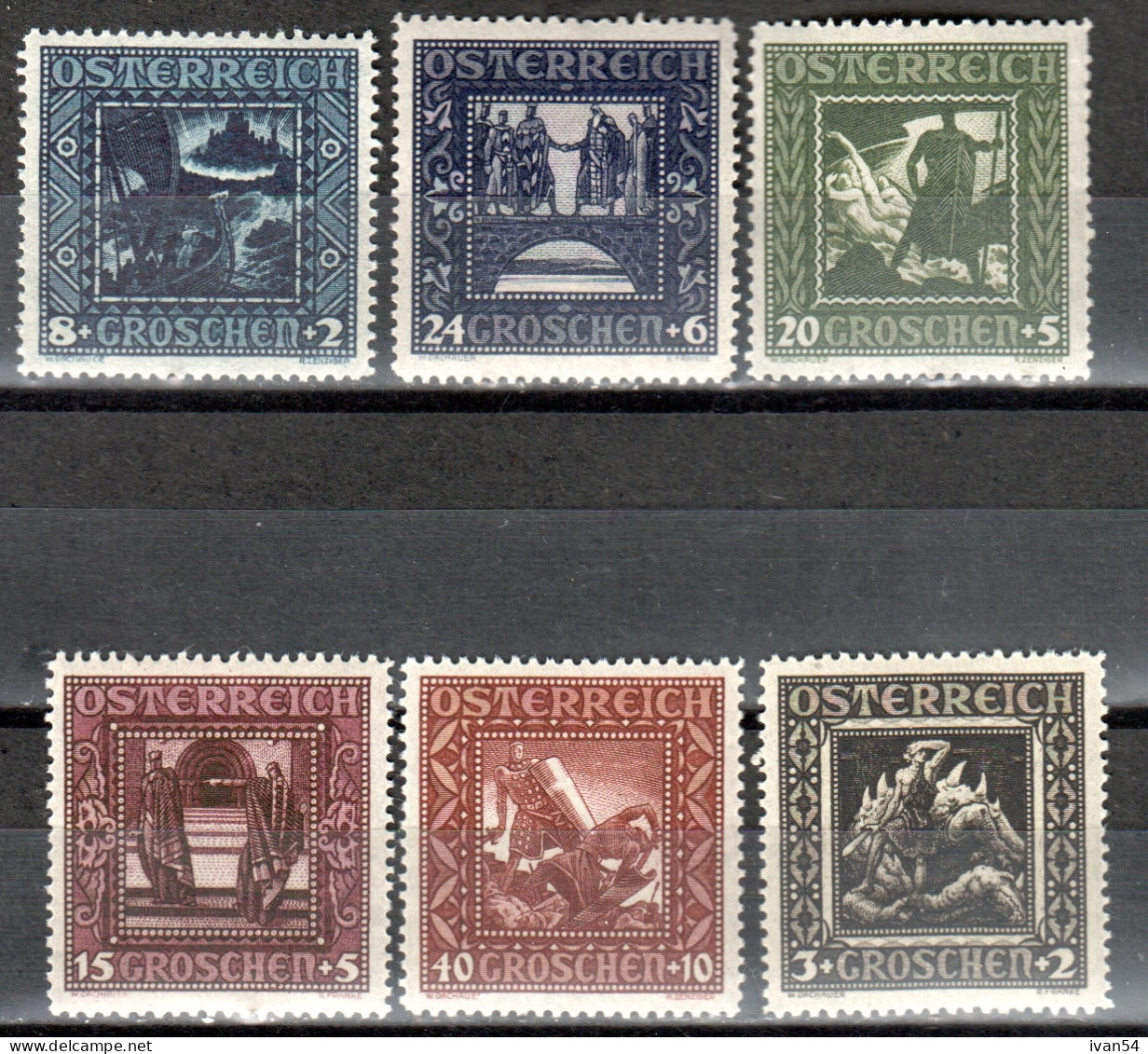 AUSTRIA 368-73 ** MNH (1926) – NIBELUNGEN - Ungebraucht