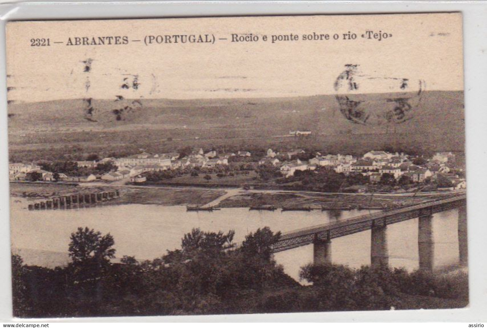 Portugal -Abrantes -ponte Sobre O Tejo -circulado  Em 1919 - Santarem