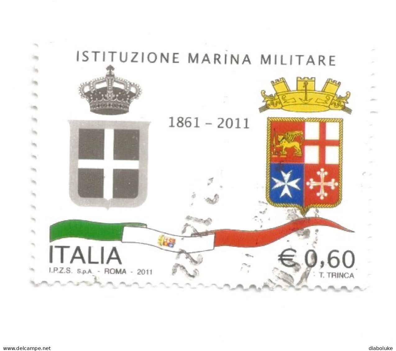 (REPUBBLICA ITALIANA) 2011, ISTITUZIONE MARINA MILITARE - 1 Francobollo Usato - 2011-20: Used