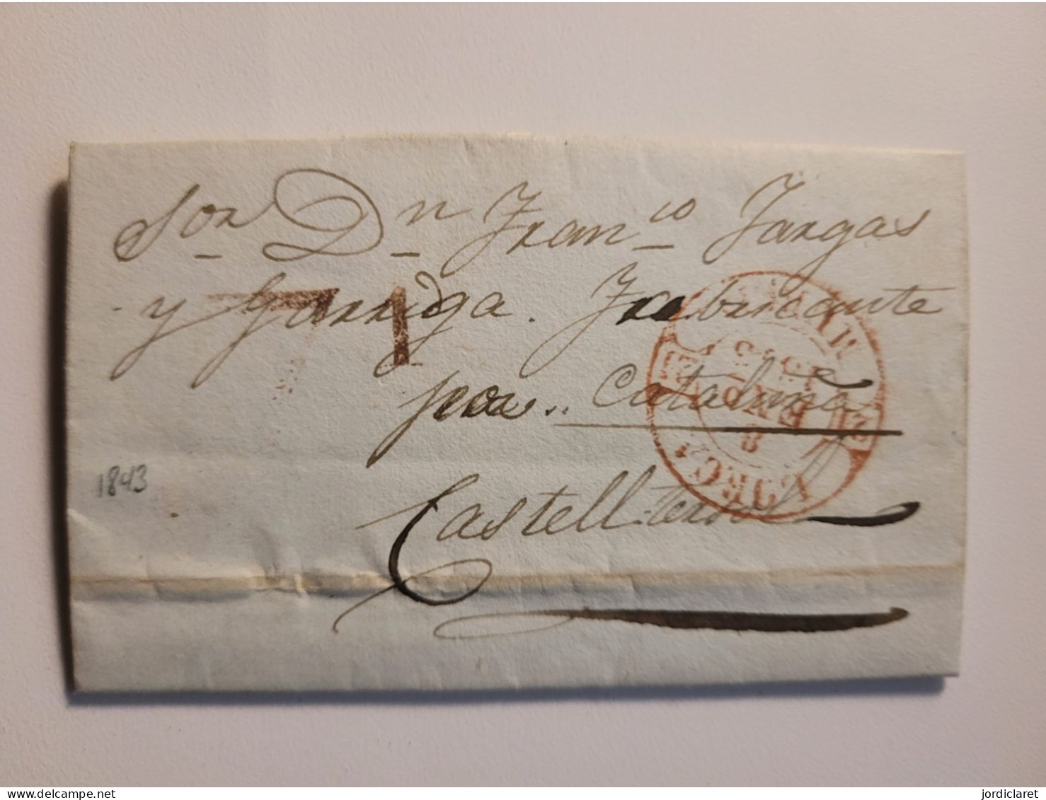 CARTA 1843 MARCA LORCA MURCIA - ...-1850 Préphilatélie