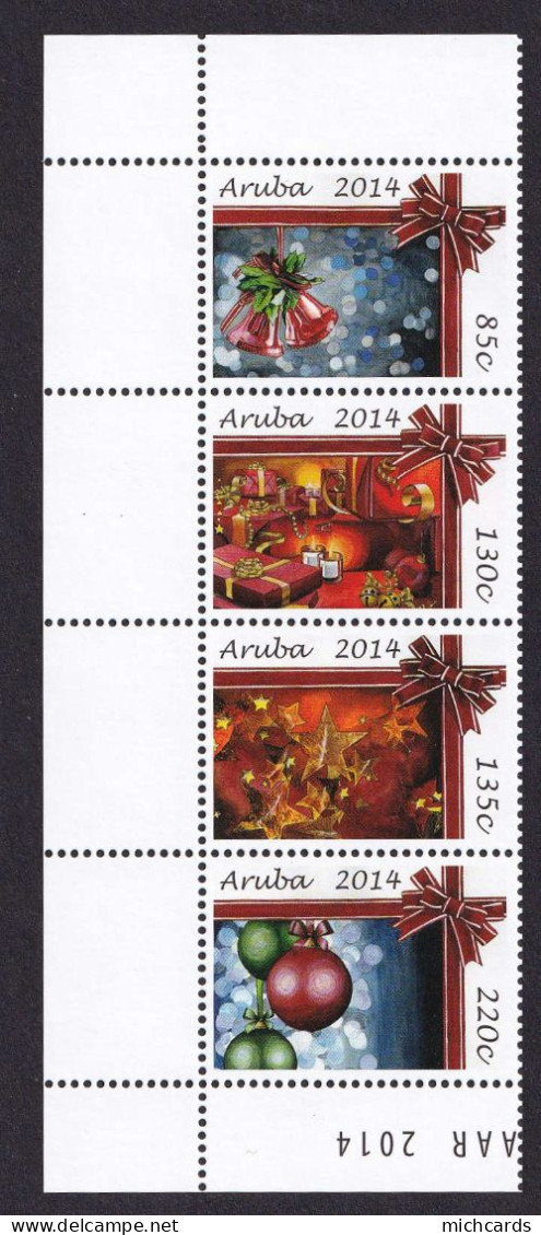 323 ARUBA 2014 - Y&T 815/18 - Noel Boule Cloche Bougie Etoile - Neuf ** (MNH) Sans Charniere - Niederländische Antillen, Curaçao, Aruba