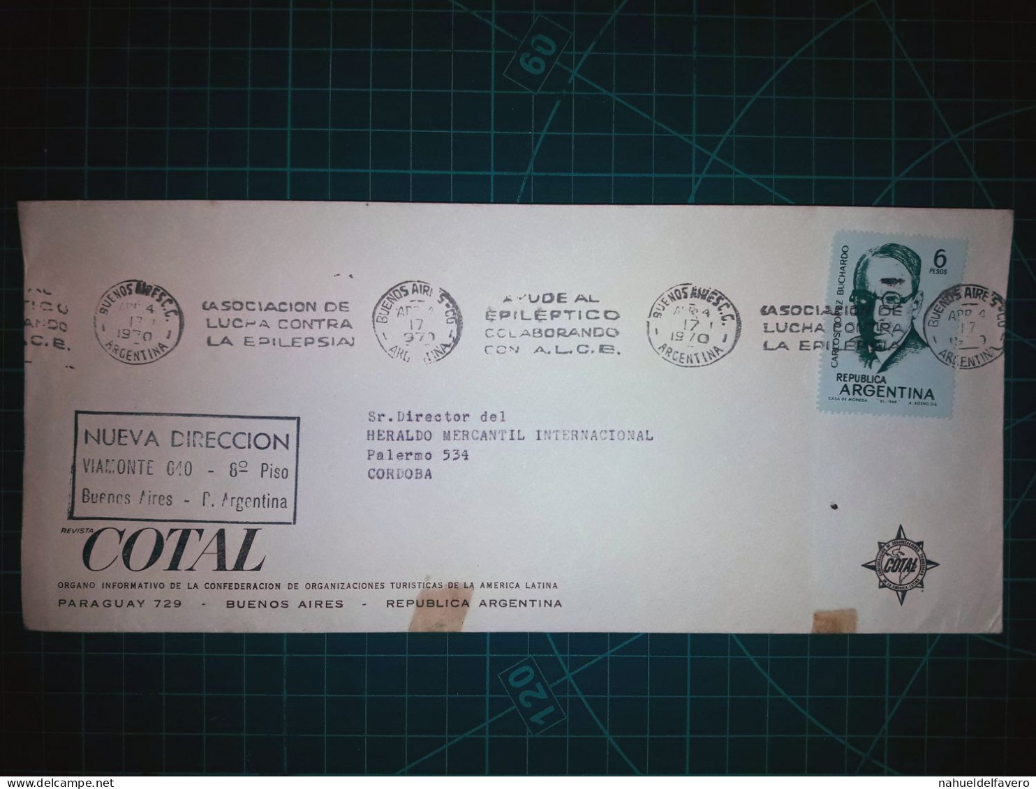 ARGENTINE; L'enveloppe De La « Revue Cotal, Organe D'Information De La Confédération Des Organisations Touristiques D'Am - Used Stamps