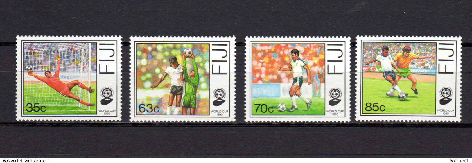 Fiji Islands 1989 Football Soccer World Cup Set Of 4 MNH - 1990 – Italy