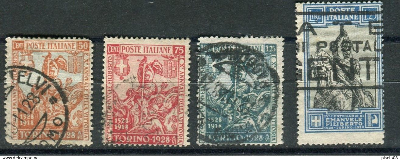 REGNO 1928 EMANUELE FILIBERTO  DENT. 14 4 VALORI USATI - Used