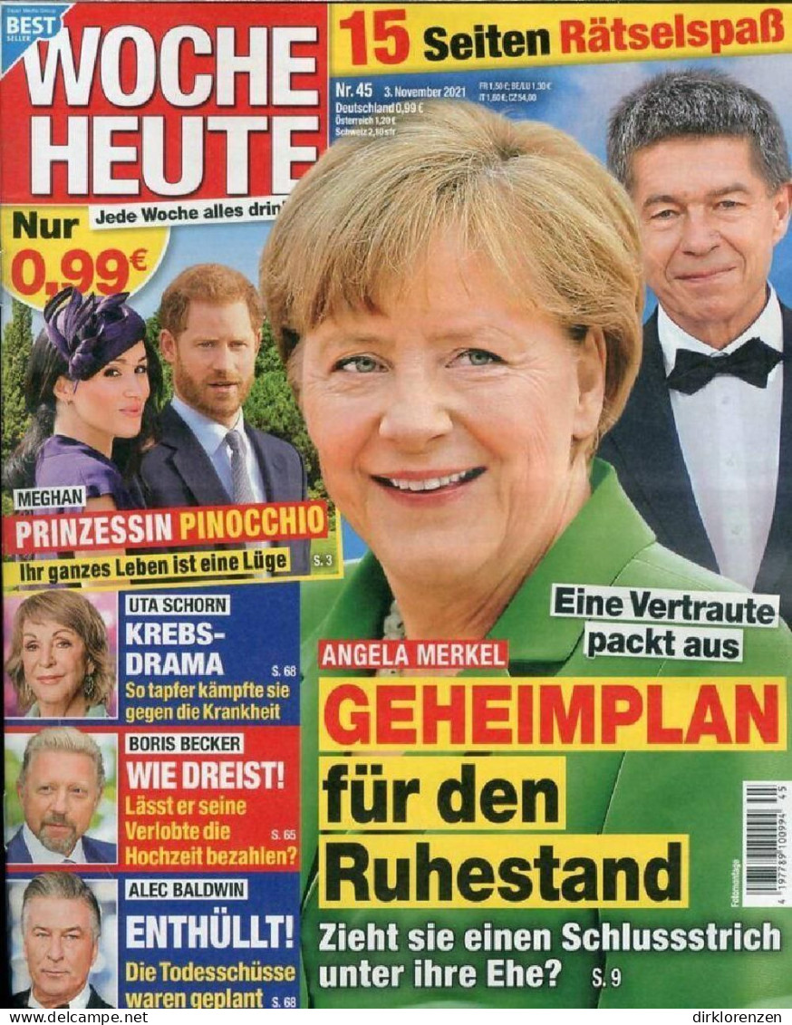 Woche Heute Magazine Germany 2021-45 Angela Merkel Alec Baldwin Meghan - Non Classés