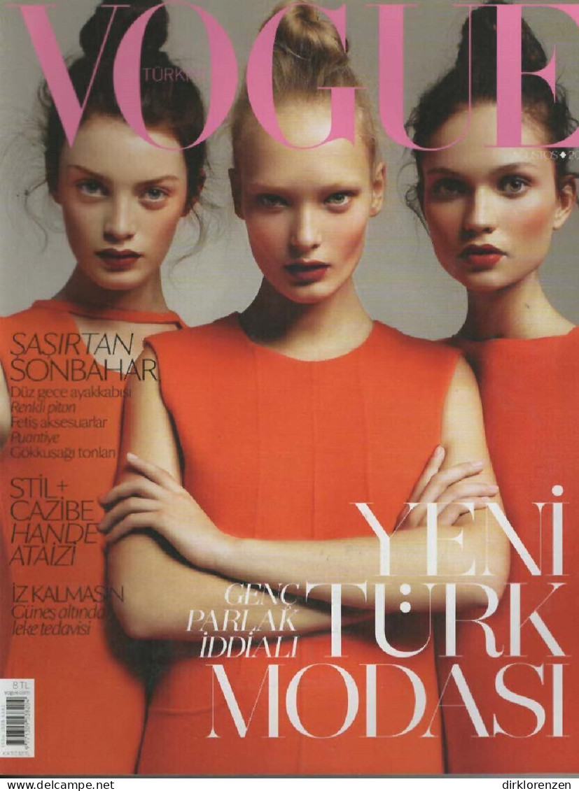 Vogue Magazine Turkey 2011-08 Milly Simmonds Egle Jezepcikaite Yana Sotnikova - Non Classés