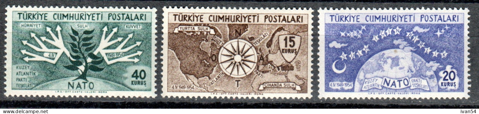 TURKEY 1212-14  MNH ** NATO 1954 - Unused Stamps