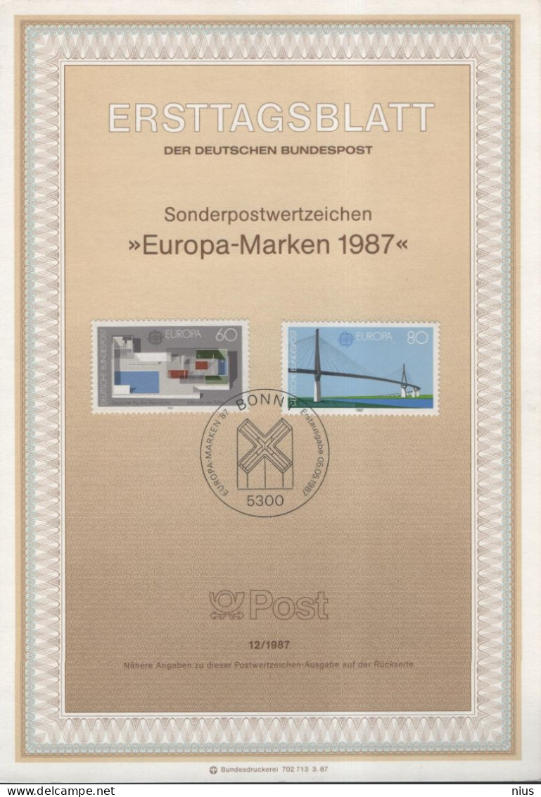 Germany Deutschland 1987-12 Europa-Marke Europamarken CEPT, Canceled In Bonn - 1981-1990
