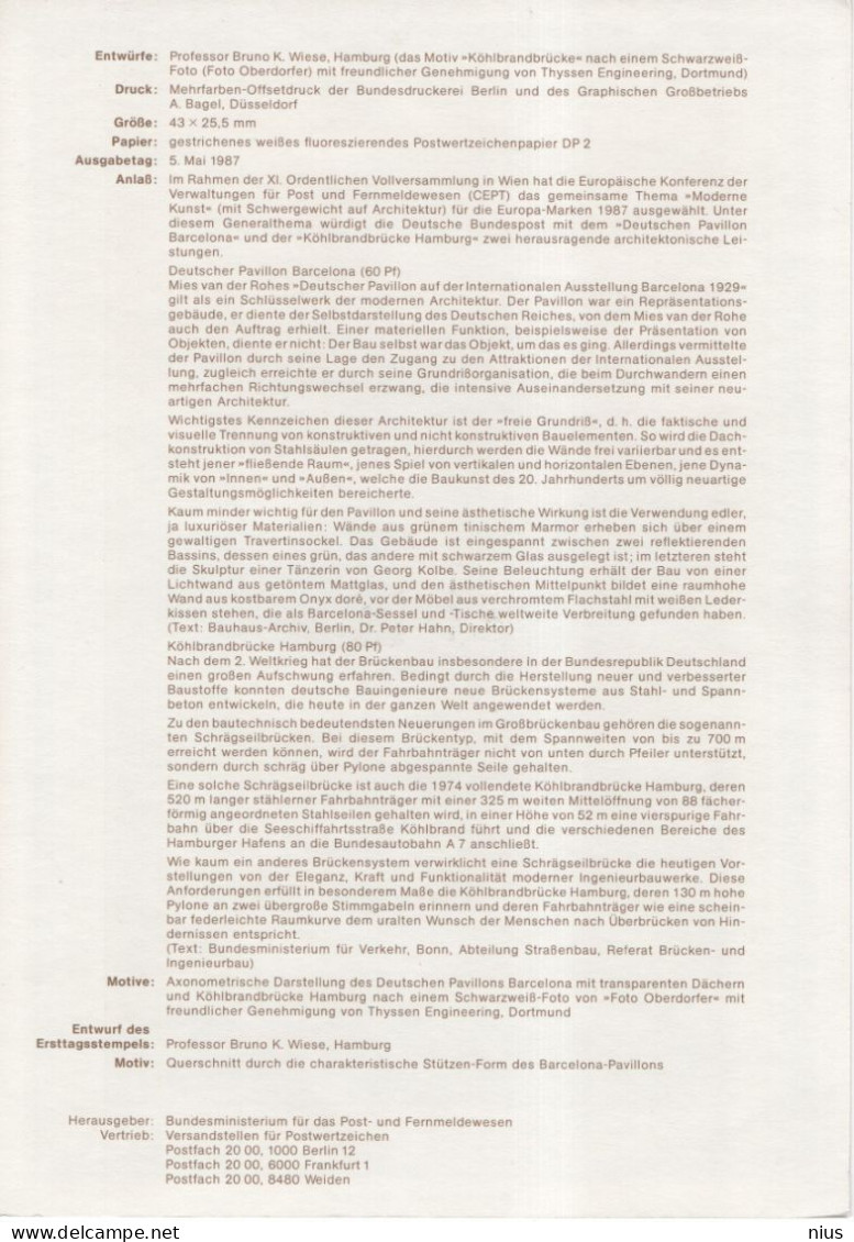 Germany Deutschland 1987-12 Europa-Marke Europamarken CEPT, Canceled In Bonn - 1981-1990