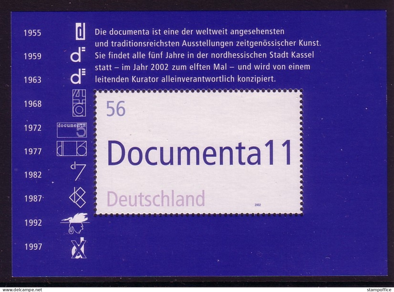 DEUTSCHLAND BLOCK 58 POSTFRISCH(MINT) 11. DOCUMENTA KASSEL 2002 - Sonstige & Ohne Zuordnung