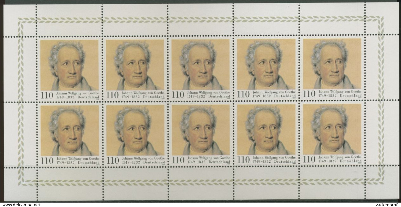 Bund 1999 250. Geb. Johann Wolfgang Von Goethe 2073 K Postfrisch (C15413) - Sonstige & Ohne Zuordnung